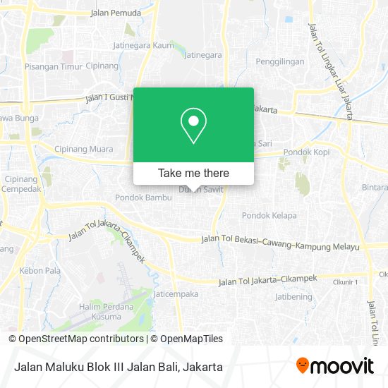 Jalan Maluku Blok III Jalan Bali map