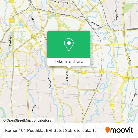 Kamar 101 Pusdiklat BRI Gatot Subroto map