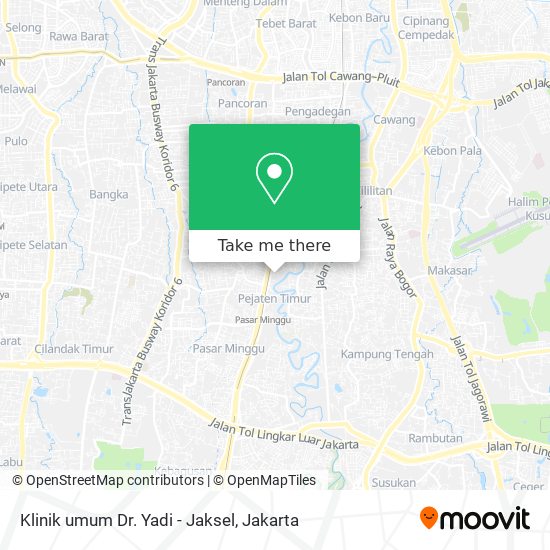 Klinik umum Dr. Yadi - Jaksel map