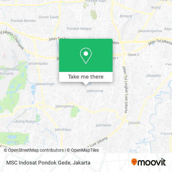 MSC Indosat Pondok Gede map