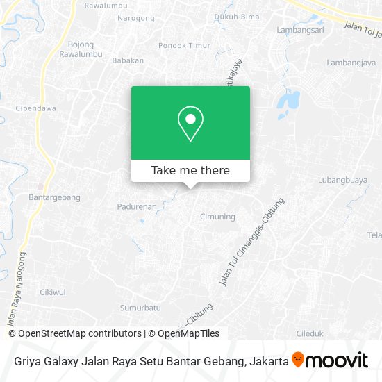 Griya Galaxy Jalan Raya Setu Bantar Gebang map
