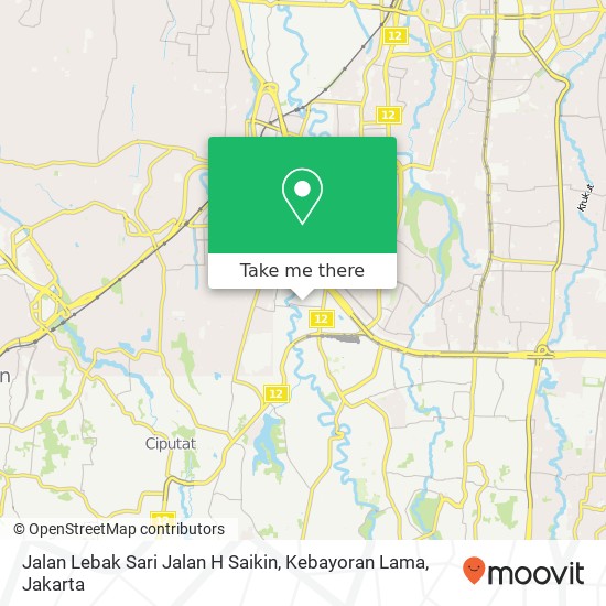 Jalan Lebak Sari Jalan H Saikin, Kebayoran Lama map