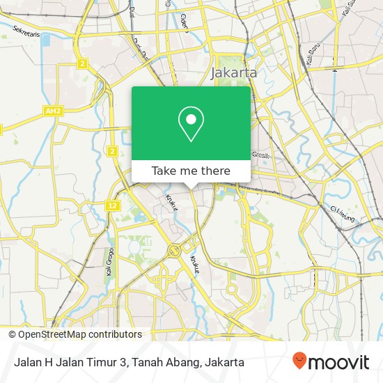 Jalan H Jalan Timur 3, Tanah Abang map