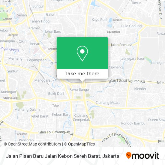Jalan Pisan Baru Jalan Kebon Sereh Barat map