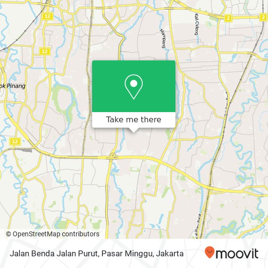 Jalan Benda Jalan Purut, Pasar Minggu map