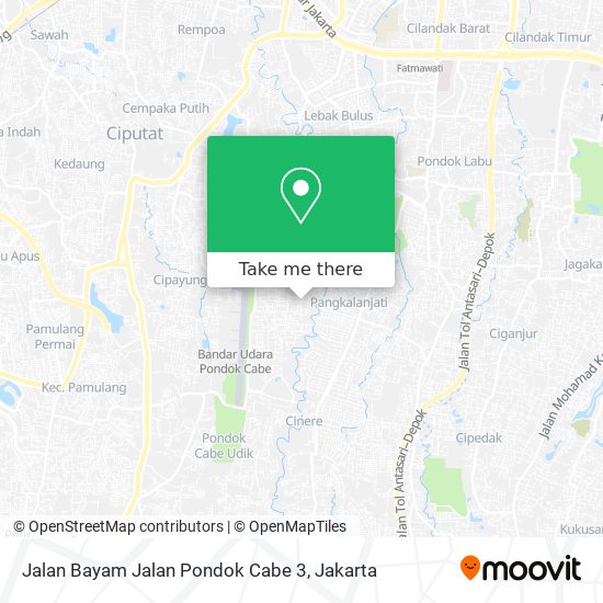 Jalan Bayam Jalan Pondok Cabe 3 map