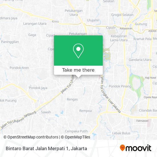 Bintaro Barat Jalan Merpati 1 map