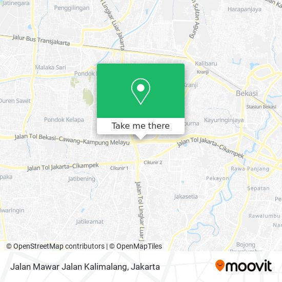 Jalan Mawar Jalan Kalimalang map