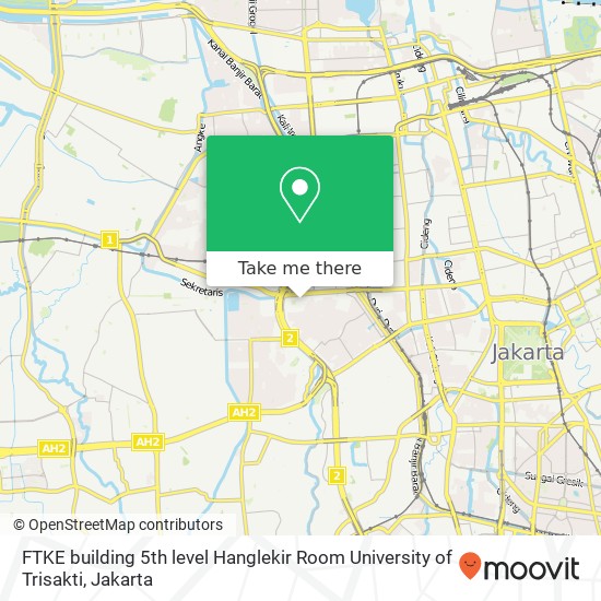 FTKE building 5th level Hanglekir Room University of Trisakti map
