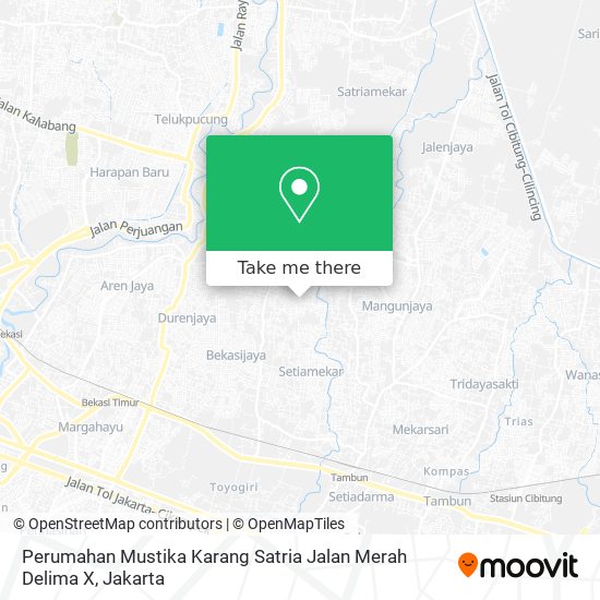 Perumahan Mustika Karang Satria Jalan Merah Delima X map