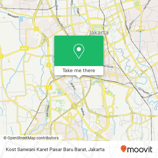 Kost Sanwani Karet Pasar Baru Barat map