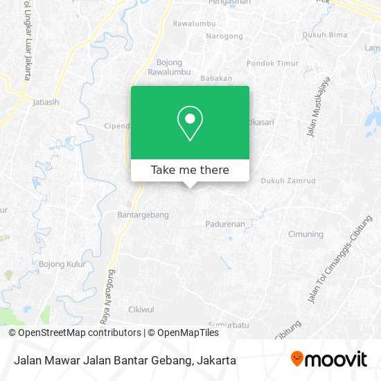 Jalan Mawar Jalan Bantar Gebang map