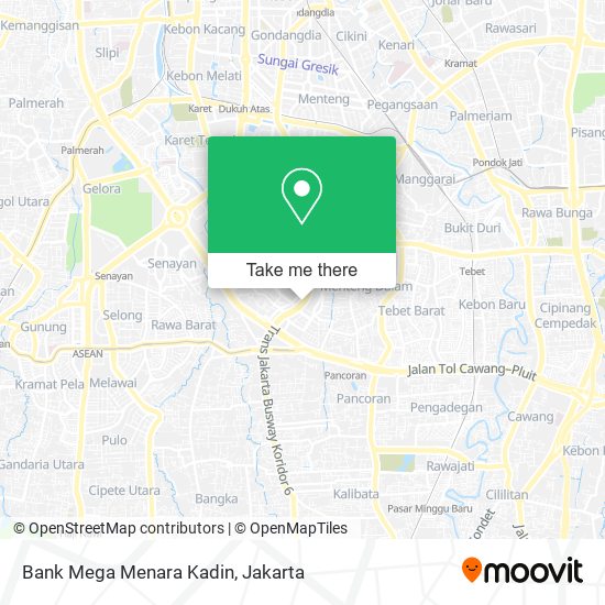 Bank Mega Menara Kadin map
