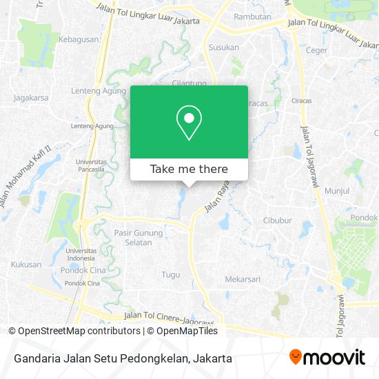 Gandaria Jalan Setu Pedongkelan map