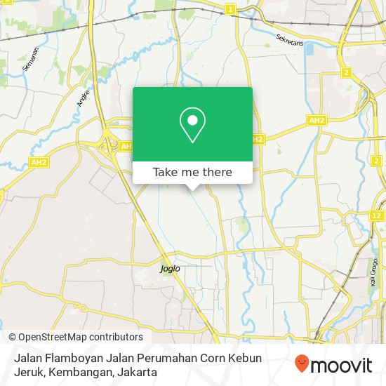 Jalan Flamboyan Jalan Perumahan Corn Kebun Jeruk, Kembangan map