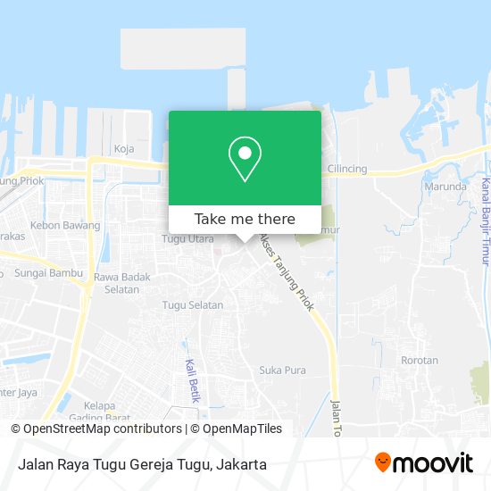 Jalan Raya Tugu Gereja Tugu map