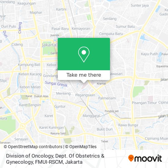 Division of Oncology, Dept. Of Obstetrics & Gynecology, FMUI-RSCM map