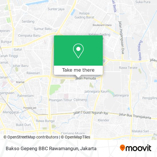 Bakso Gepeng BBC Rawamangun map