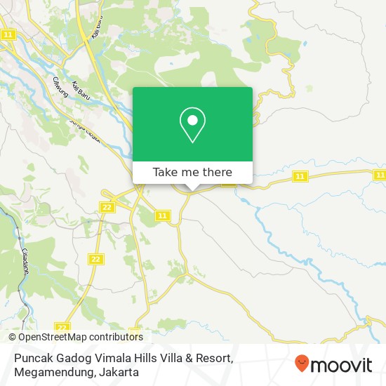 Puncak Gadog Vimala Hills Villa & Resort, Megamendung map