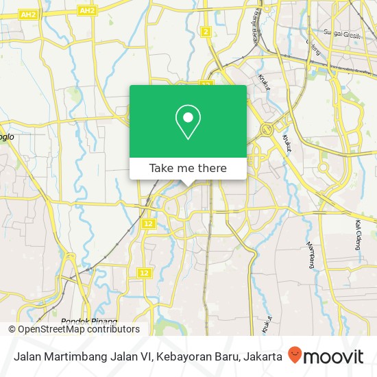 Jalan Martimbang Jalan VI, Kebayoran Baru map