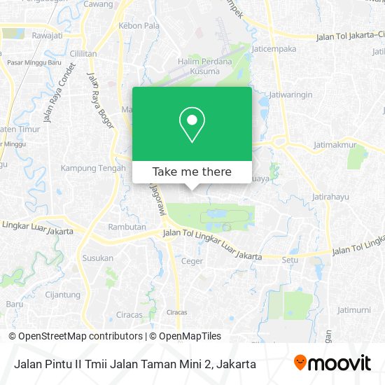 Jalan Pintu II Tmii Jalan Taman Mini 2 map