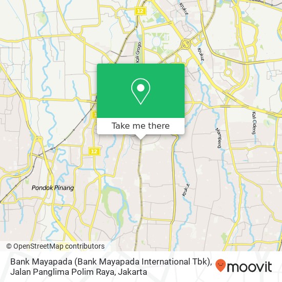 Bank Mayapada (Bank Mayapada International Tbk), Jalan Panglima Polim Raya map