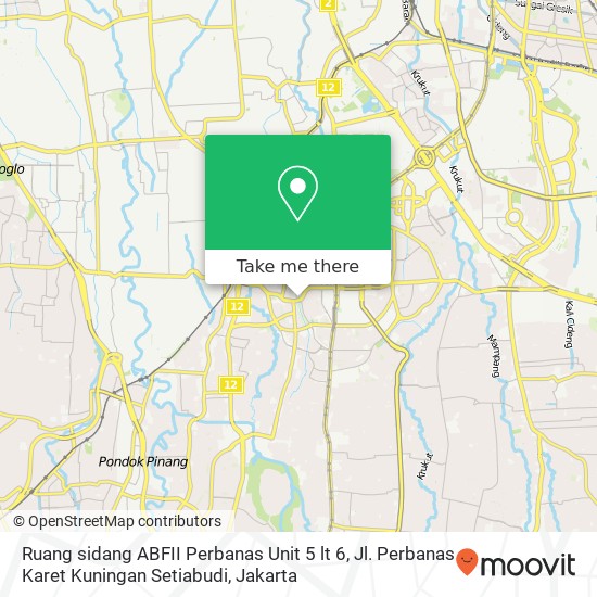 Ruang sidang ABFII Perbanas Unit 5 lt 6, Jl. Perbanas Karet Kuningan Setiabudi map