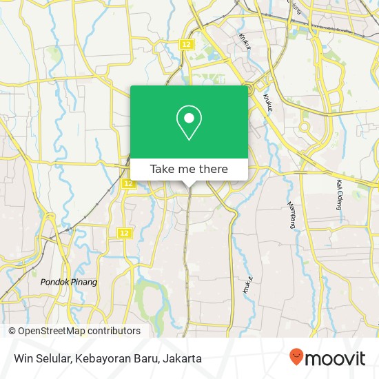 Win Selular, Kebayoran Baru map