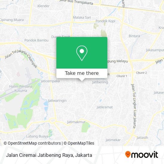 Jalan Ciremai Jatibening Raya map