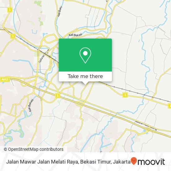 Jalan Mawar Jalan Melati Raya, Bekasi Timur map