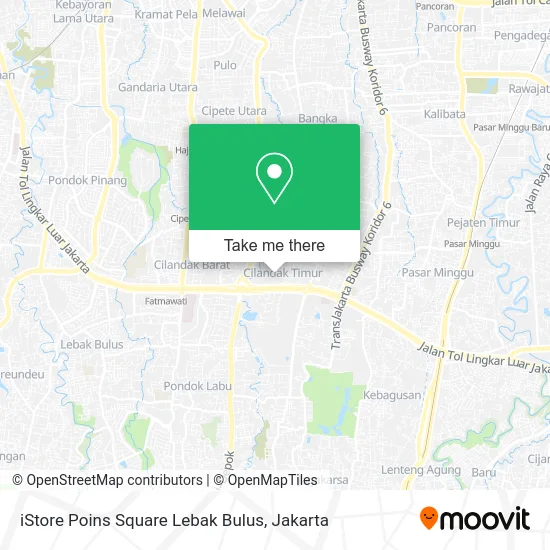iStore Poins Square Lebak Bulus map