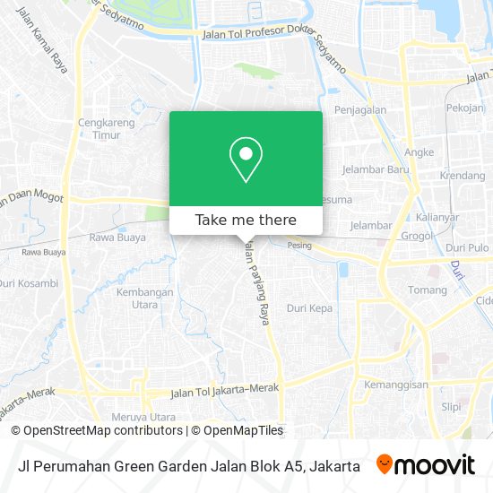 Jl Perumahan Green Garden Jalan Blok A5 map