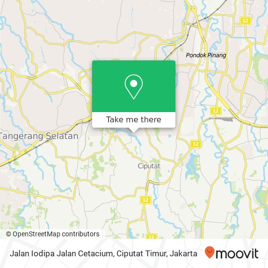 Jalan Iodipa Jalan Cetacium, Ciputat Timur map