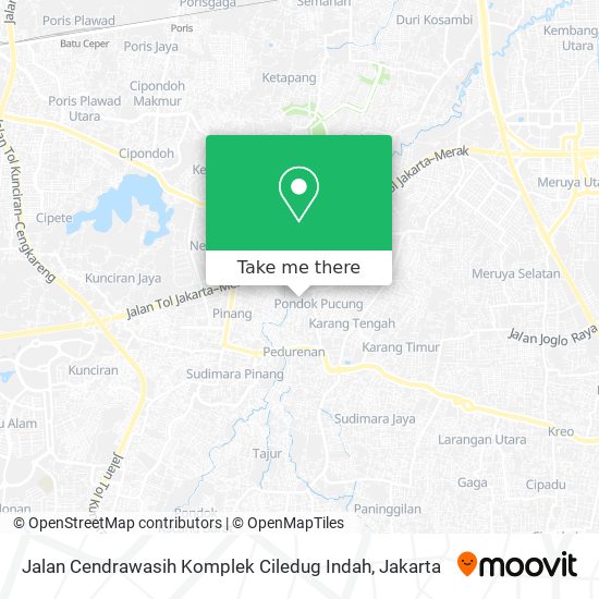 Jalan Cendrawasih Komplek Ciledug Indah map