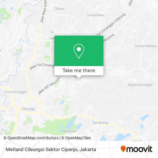 Metland Cileungsi Sektor Cipenjo map