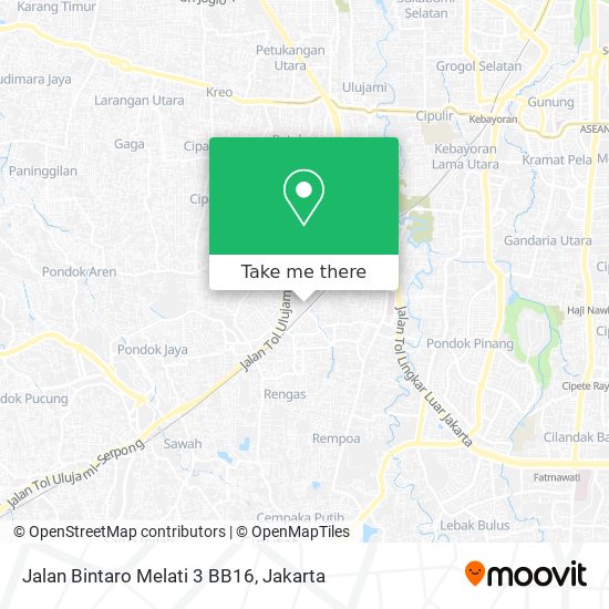Jalan Bintaro Melati 3 BB16 map