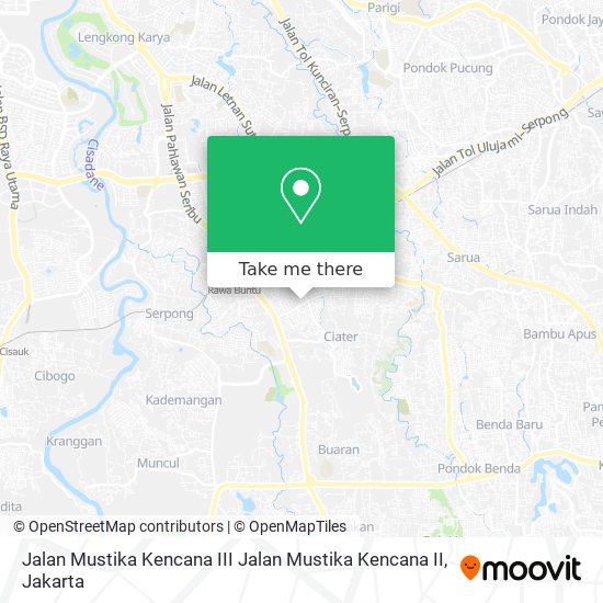 Jalan Mustika Kencana III Jalan Mustika Kencana II map