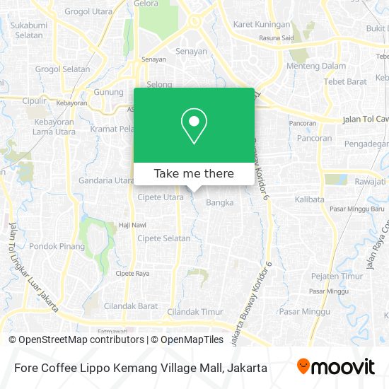 Fore Coffee Lippo Kemang Village Mall map