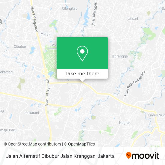 Jalan Alternatif Cibubur Jalan Kranggan map
