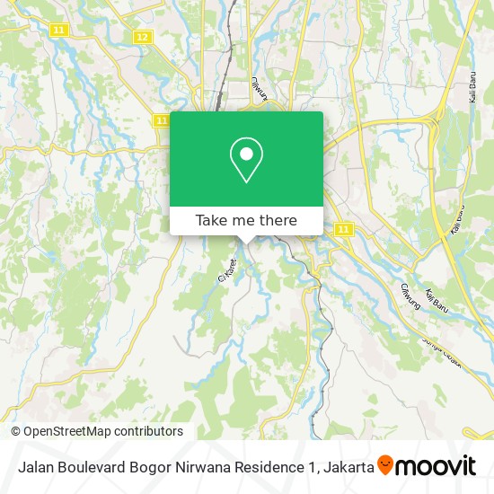 Jalan Boulevard Bogor Nirwana Residence 1 map