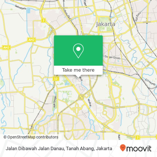 Jalan Dibawah Jalan Danau, Tanah Abang map