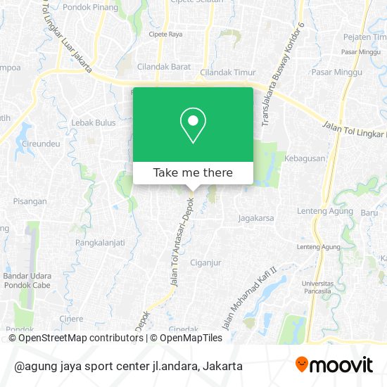 @agung jaya sport center jl.andara map