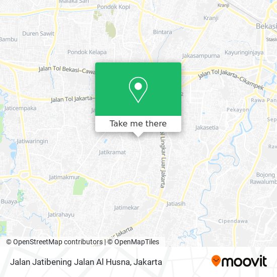 Jalan Jatibening Jalan Al Husna map