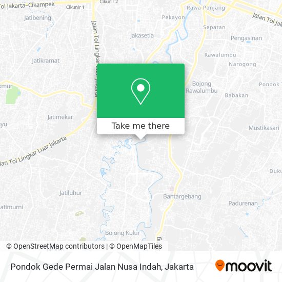 Pondok Gede Permai Jalan Nusa Indah map