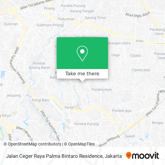 Jalan Ceger Raya Palma Bintaro Residence map