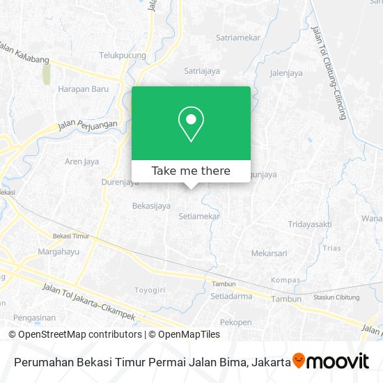 Perumahan Bekasi Timur Permai Jalan Bima map