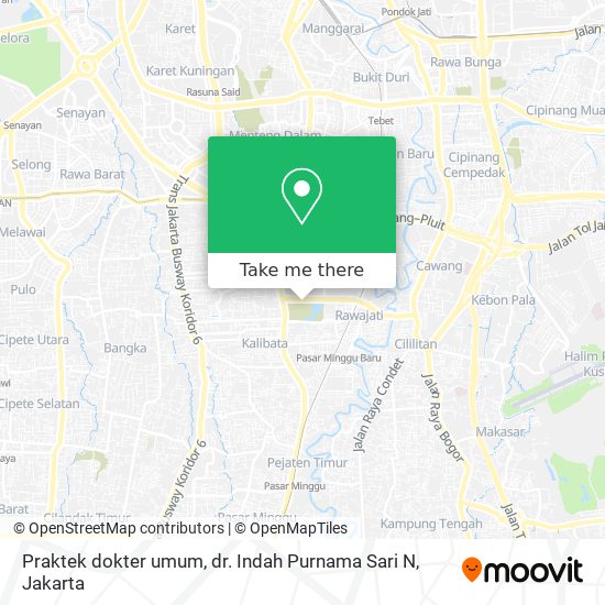 Praktek dokter umum, dr. Indah Purnama Sari N map