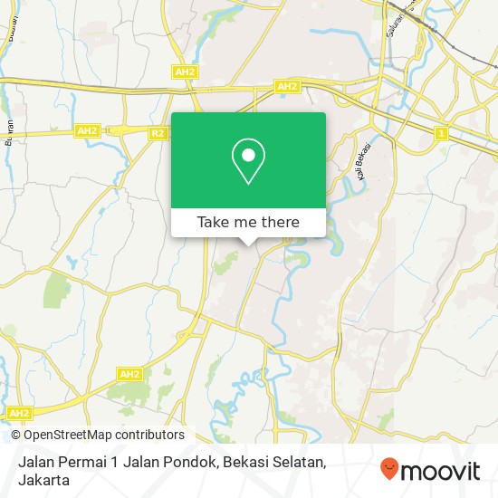 Jalan Permai 1 Jalan Pondok, Bekasi Selatan map