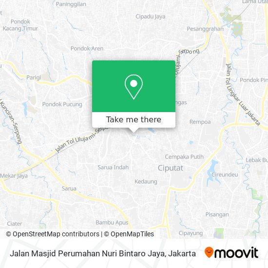 Jalan Masjid Perumahan Nuri Bintaro Jaya map
