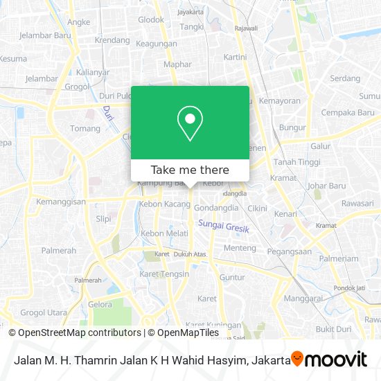 Jalan M. H. Thamrin Jalan K H Wahid Hasyim map
